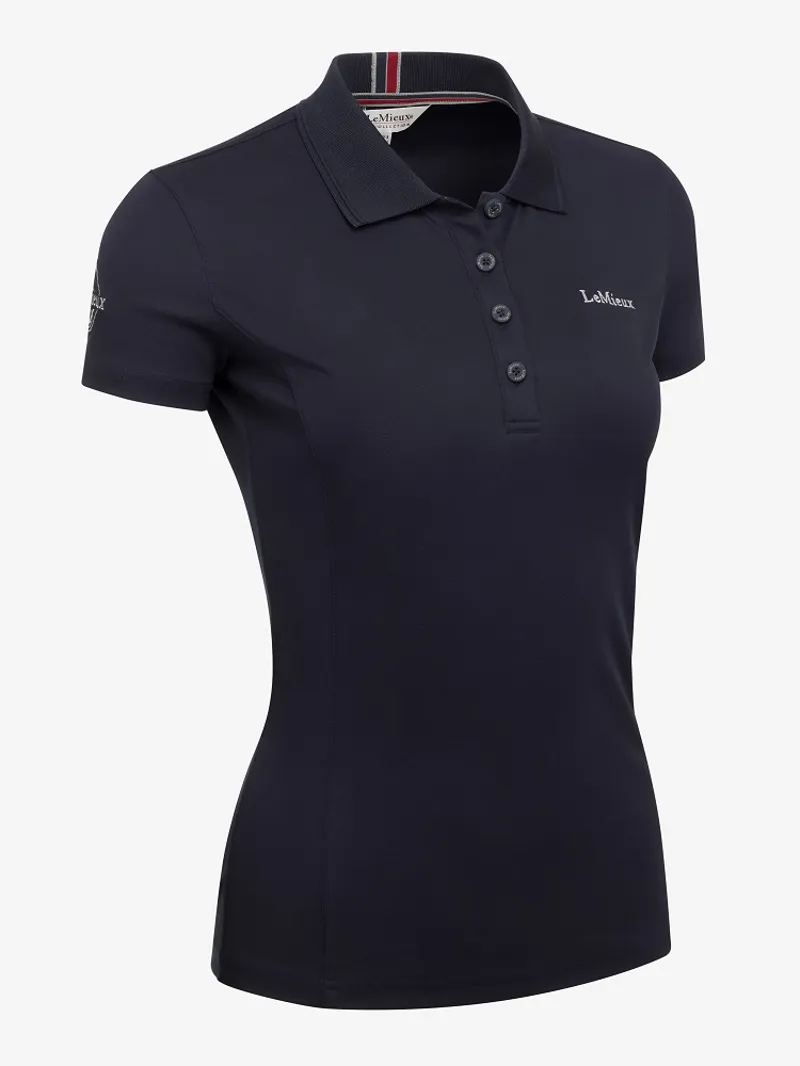 LeMieux Elite Ladies Polo Shirt II Navy 4 LeMieux Elite Ladies Polo Shirt II Navy - Image 4