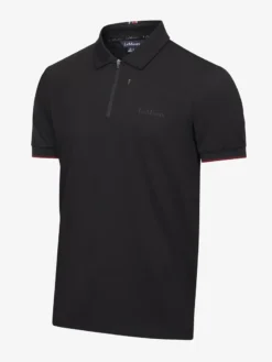 LeMieux Mens Elite Zip Polo Shirt Black -Lemieux Shop IT03167 product menselitezippolo black 2
