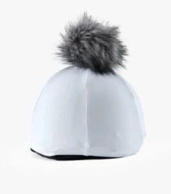 Premier Equine Jersey Hat Silk With Faux Fur Pom Pom White -Lemieux Shop Jersey Hat Silk with Faux Fur Pom Pom White 2