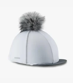 Premier Equine Jersey Hat Silk With Faux Fur Pom Pom White -Lemieux Shop Jersey Hat Silk with Faux Fur Pom Pom White 3