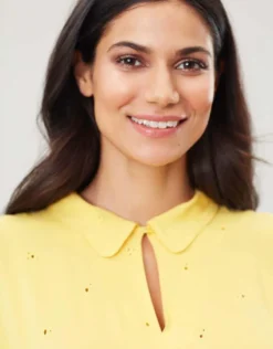 Joules Etty Broderie Women's Dress Yellow Lemon -Lemieux Shop Joules Etty Broderie Womens Dress 6