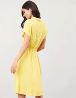 Joules Etty Broderie Women's Dress Yellow Lemon -Lemieux Shop Joules Etty Broderie Womens Dress 7
