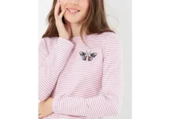 Joules Harbour Embroidered Jersey Top Butterfly Embroidery Stripe -Lemieux Shop Joules Harbour Embroidered Jersey Top 10