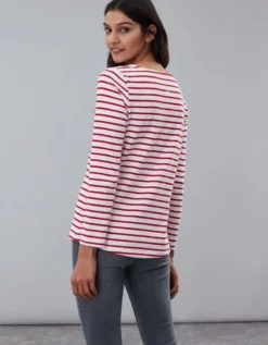 Joules Harbour Luxe Long Sleeve Jersey Top Cream Red Stripe UK8 9 Joules Harbour Luxe Long Sleeve Jersey Top Cream Red Stripe UK8 -Lemieux Shop Joules Harbour Luxe Long Sleeve Jersey Top 3