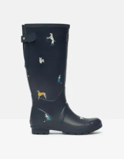 Joules Welly Print With Adjustable Back Gusset Navy Dogs -Lemieux Shop Joules Welly Print With Adjustable Back Gusset Navy Dogs 1