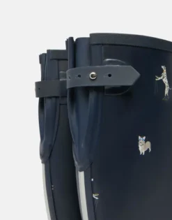 Joules Welly Print With Adjustable Back Gusset Navy Dogs -Lemieux Shop Joules Welly Print With Adjustable Back Gusset Navy Dogs 5