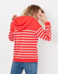 Joules Oakham Embroidered Zip Through Sweatshirt Red Dash -Lemieux Shop Joules Womens Oakham Embroidered Zip Through Sweatshirt 3