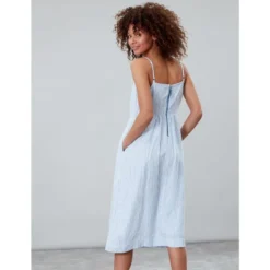 Joules Zoey V Neck Strappy Dress With Lined Skirt Blue Stripe UK18 7 Joules Zoey V Neck Strappy Dress With Lined Skirt Blue Stripe UK18 -Lemieux Shop Joules Zoey V Neck Strappy Dress with Lined Skirt 3