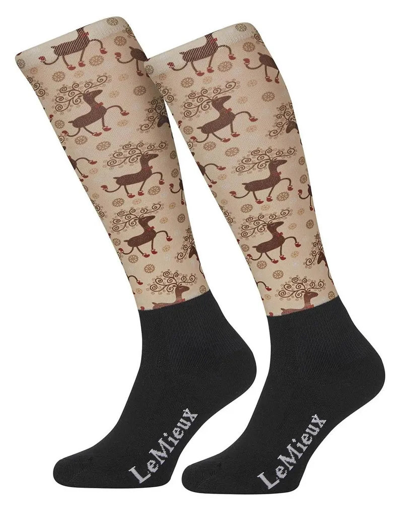 LeMieux Footsie Sock Prancing Reindeer 1 LeMieux Footsie Sock Prancing Reindeer