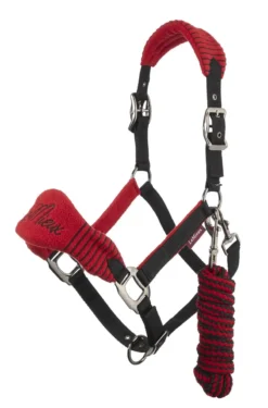LeMieux Vogue Fleece Headcollar With Rope Chilli Red
