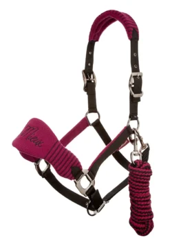 LeMieux Vogue Fleece Headcollar With Rope Plum