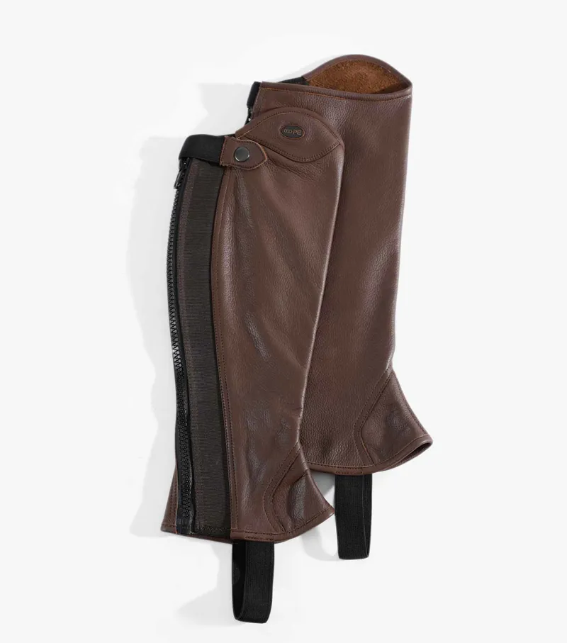 Premier Equine Lexaria Ladies Leather Half Chaps Brown 1 Premier Equine Lexaria Ladies Leather Half Chaps Brown