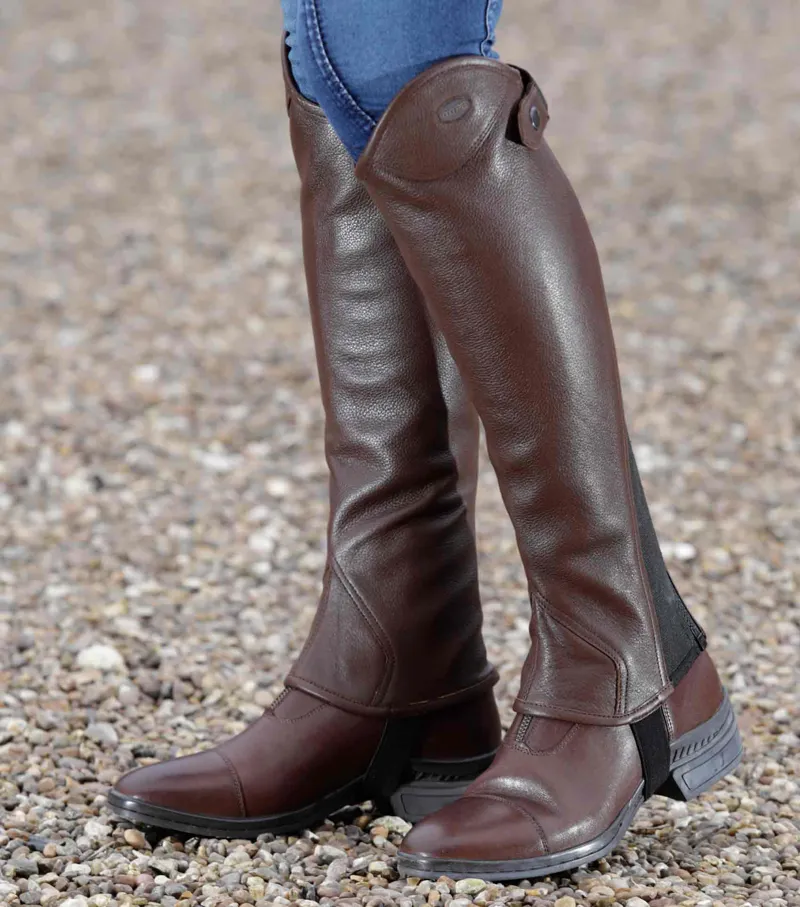 Premier Equine Lexaria Ladies Leather Half Chaps Brown 2 Premier Equine Lexaria Ladies Leather Half Chaps Brown - Image 2
