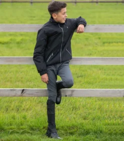 Premier Equine Loros Junior Leather Half Chaps Black -Lemieux Shop Loros Kids Leather Half Chaps Black 2