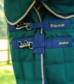 Premier Equine Lucanta 200g Stable Rug With Neck Cover Green 8 Premier Equine Lucanta 200g Stable Rug With Neck Cover Green -Lemieux Shop Lucanta Stable Green Image 3 RGB