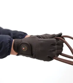 Premier Equine Lucca Junior Riding Gloves Brown -Lemieux Shop Lucca Riding Gloves Brown 3
