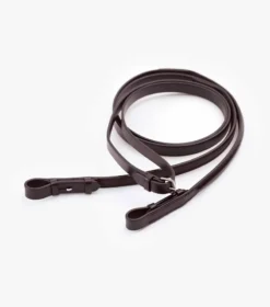 Premier Equine Luigi Plain Leather Reins Brown