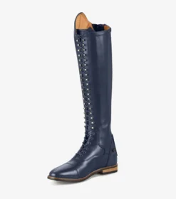 Premier Equine Maurizia Ladies Lace Front Tall Leather Riding Boots Navy -Lemieux Shop Maurizia Ladies Long Leather Riding Boots Navy 5