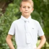 Premier Equine Mini Antonio Boy's Short Sleeve Show Shirt White