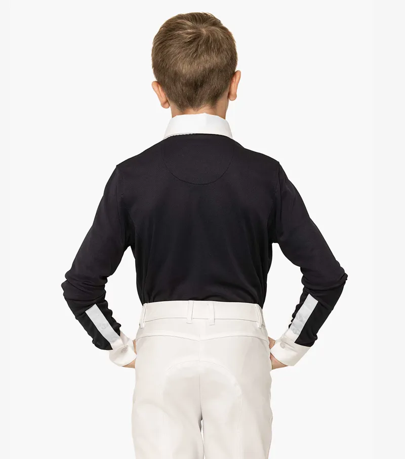 Premier Equine Mini Giulio Boy's Long Sleeve Show Shirt Navy 3 Premier Equine Mini Giulio Boy's Long Sleeve Show Shirt Navy - Image 3