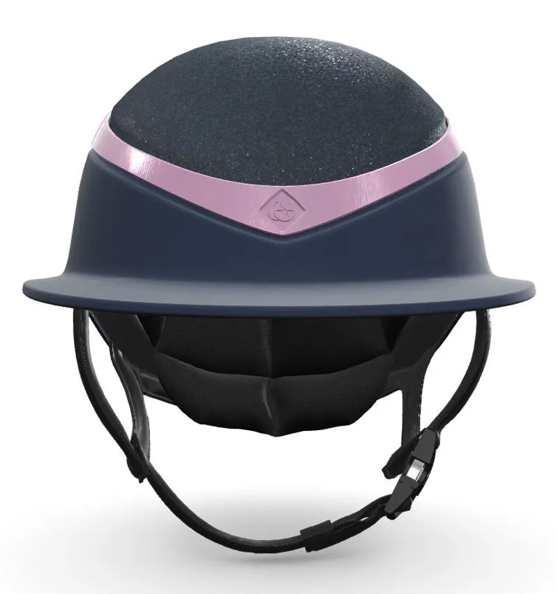 Charles Owen My Halo CX Custom Hat - Navy Crystal / Navy Gloss / Baby Pink Gloss Halo 2 Charles Owen My Halo CX Custom Hat - Navy Crystal / Navy Gloss / Baby Pink Gloss Halo - Image 2