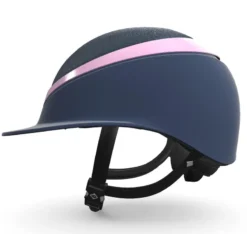 Charles Owen My Halo CX Custom Hat - Navy Crystal / Navy Gloss / Baby Pink Gloss Halo