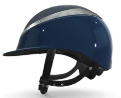 Charles Owen My Halo CX Custom Hat - Navy Crystal / Navy Gloss / Platinum Diamond Halo