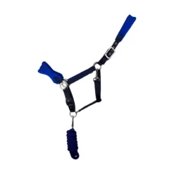 Cameo Elite Headcollar And Rope - Navy-Royal