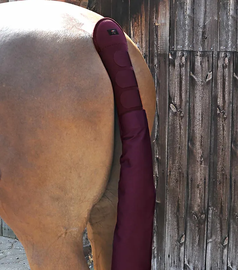 Premier Equine Padded Horse Tail Guard With Tail Bag Burgundy 1 Premier Equine Padded Horse Tail Guard With Tail Bag Burgundy