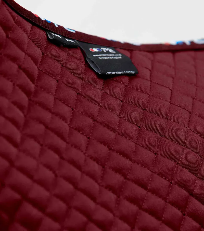 Premier Equine Plain Cotton Saddle Pad - Dressage Square Burgundy 2 Premier Equine Plain Cotton Saddle Pad - Dressage Square Burgundy - Image 2