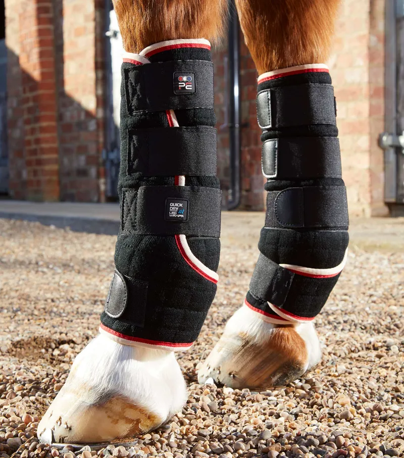 Premier Equine Quick Dry Horse Leg Wraps Black 2 Premier Equine Quick Dry Horse Leg Wraps Black - Image 2