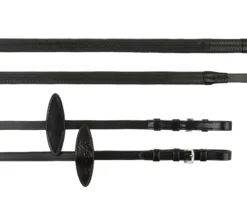 PS Of Sweden Rubber Grip Leather Reins Black