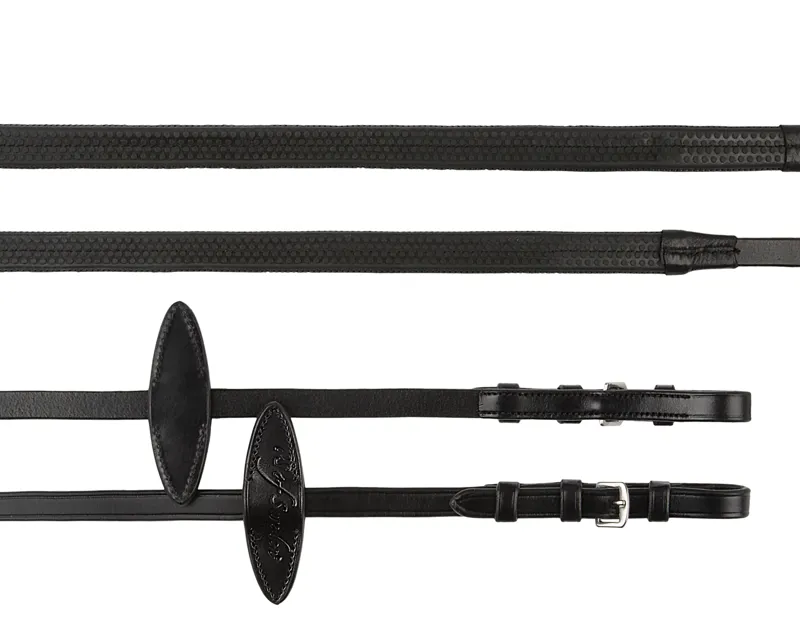 PS Of Sweden Rubber Grip Leather Reins Black 1 PS Of Sweden Rubber Grip Leather Reins Black