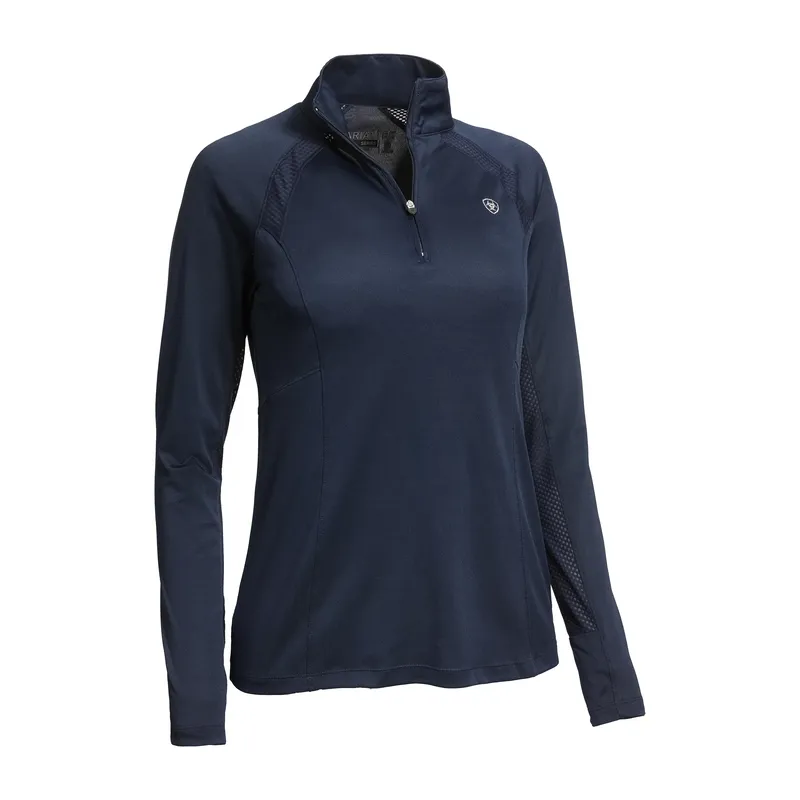 Ariat Women's Sunstopper 2.0 1/4 Zip Baselayer Navy 5 Ariat Women's Sunstopper 2.0 1/4 Zip Baselayer Navy - Image 5