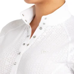 Ariat Women's Showstopper Show Shirt White 6 Ariat Women's Showstopper Show Shirt White -Lemieux Shop S21 WMS ENGL 10035263 detail01