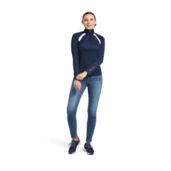 Ariat Women's Sunstopper 2.0 Team 1/4 Zip Baselayer Navy -Lemieux Shop S22 WMS ENGL 10039184 detail03