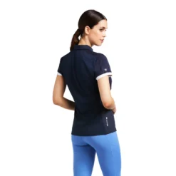 Ariat Women's Bandera 1/4 Zip Polo Navy 7 Ariat Women's Bandera 1/4 Zip Polo Navy -Lemieux Shop S22 WMS ENGL 10039188 back