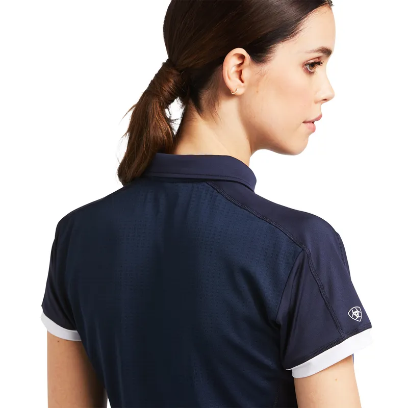Ariat Women's Bandera 1/4 Zip Polo Navy 3 Ariat Women's Bandera 1/4 Zip Polo Navy - Image 3