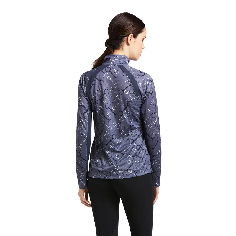 Ariat Women's Sunstopper 2.0 1/4 Zip Baselayer Charcoal Bit Print 2 Ariat Women's Sunstopper 2.0 1/4 Zip Baselayer Charcoal Bit Print - Image 2