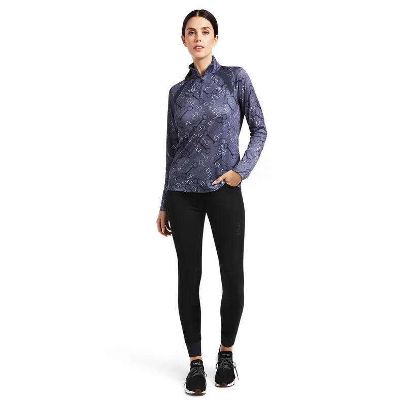 Ariat Women's Sunstopper 2.0 1/4 Zip Baselayer Charcoal Bit Print 6 Ariat Women's Sunstopper 2.0 1/4 Zip Baselayer Charcoal Bit Print - Image 6