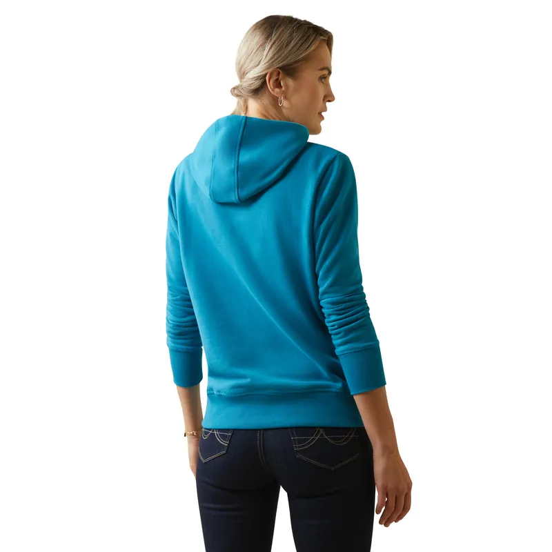 Ariat Women's 3D Logo 2.0 Hoodie Mosaic Blue 2 Ariat Women's 3D Logo 2.0 Hoodie Mosaic Blue - Image 2