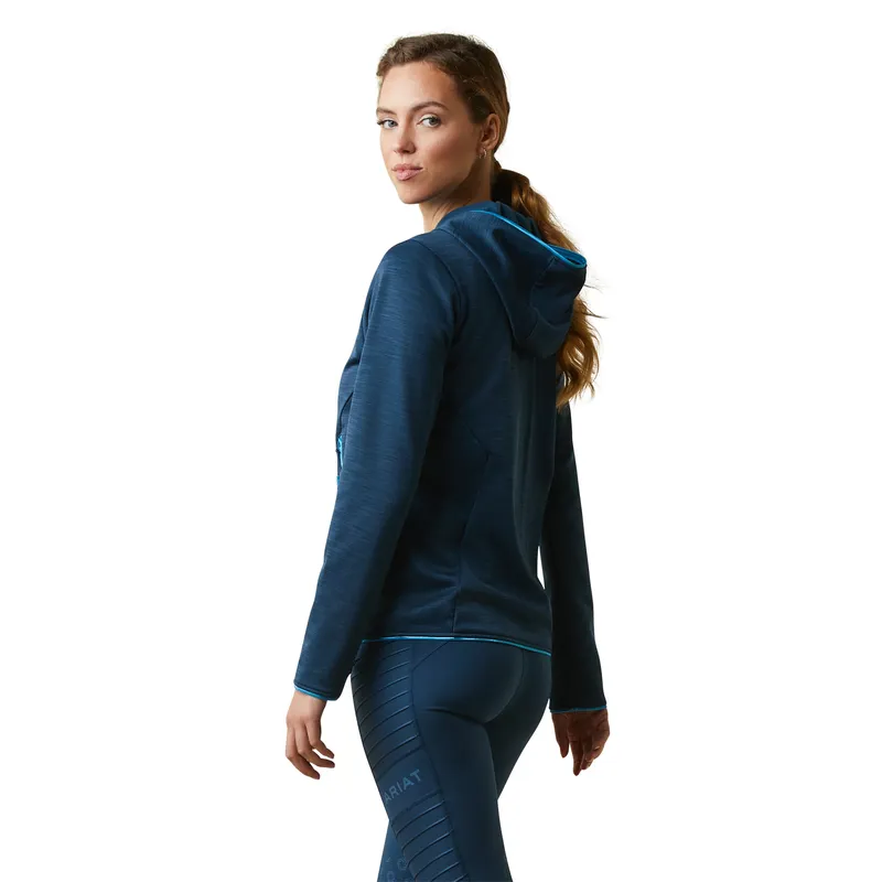 Ariat Women's Byron Full Zip Hoodie Deep Petroleum 2 Ariat Women's Byron Full Zip Hoodie Deep Petroleum - Image 2