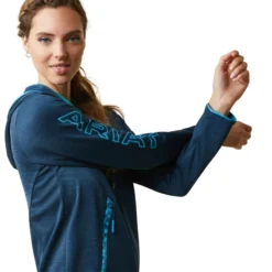Ariat Women's Byron Full Zip Hoodie Deep Petroleum 9 Ariat Women's Byron Full Zip Hoodie Deep Petroleum -Lemieux Shop S23 WMS ENGL 10043439 detail02