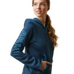 Ariat Women's Byron Full Zip Hoodie Deep Petroleum 10 Ariat Women's Byron Full Zip Hoodie Deep Petroleum -Lemieux Shop S23 WMS ENGL 10043439 detail03