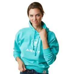 Ariat Women's Just Hoodie Heather Pool Blue -Lemieux Shop S23 WMS ENGL 10043444 detail02