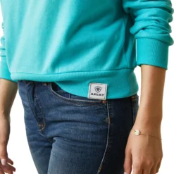 Ariat Women's Just Hoodie Heather Pool Blue -Lemieux Shop S23 WMS ENGL 10043444 detail03