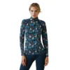Ariat Women's Sunstopper 2.0 1/4 Zip Baselayer Mosaic Blue Reflection's Print