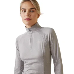 Ariat Women's Sunstopper 2.0 1/4 Zip Baselayer Silver Sconce Dot 8 Ariat Women's Sunstopper 2.0 1/4 Zip Baselayer Silver Sconce Dot -Lemieux Shop S23 WMS ENGL 10043597 detail01