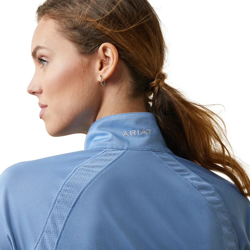 Ariat Women's Sunstopper 2.0 1/4 Zip Baselayer Ashleigh Blue 6 Ariat Women's Sunstopper 2.0 1/4 Zip Baselayer Ashleigh Blue - Image 6