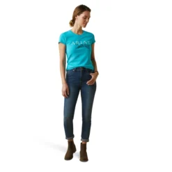 Ariat Women's Toile Dogs T-Shirt Viridian Green -Lemieux Shop S23 WMS ENGL 10043649 full
